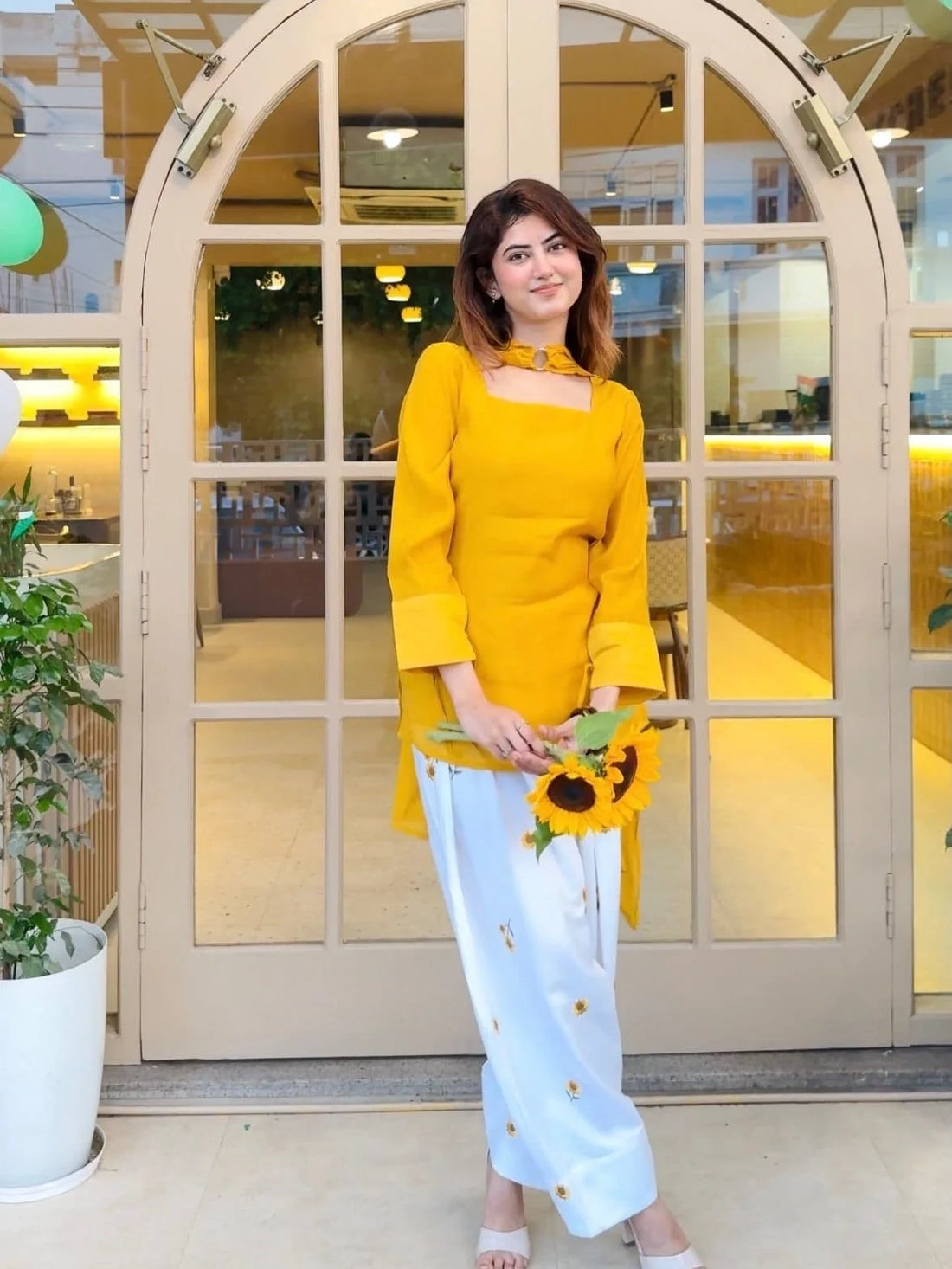 Sunshine Muse Yellow Classy Kurta Pant Set