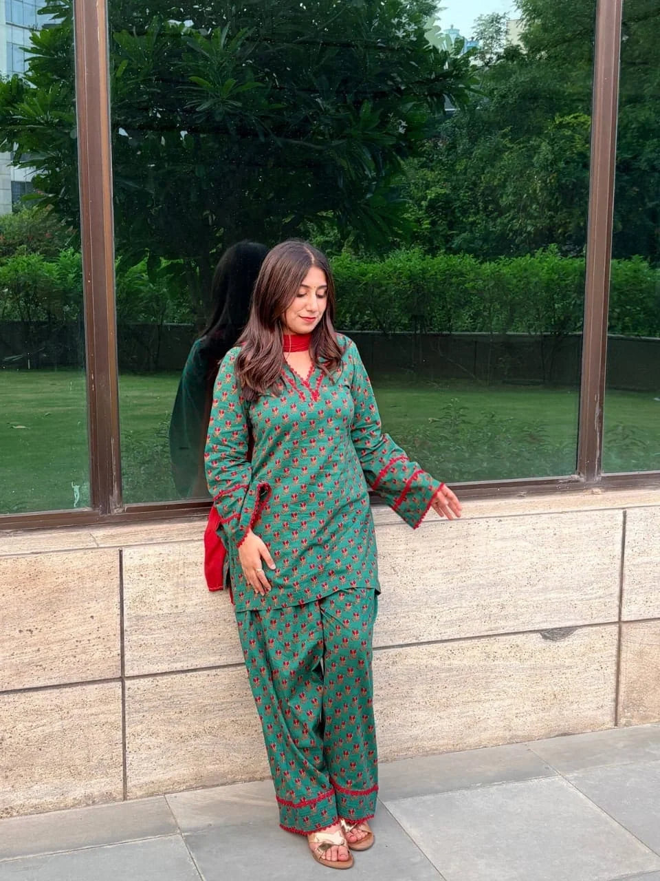 Women Printed Kurta Palazzo Set
