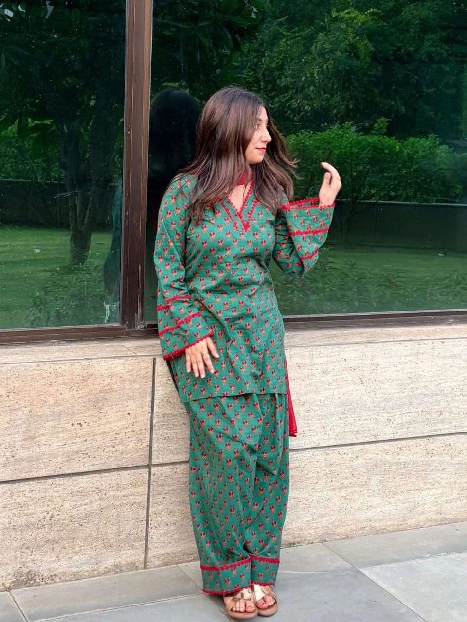 Women Printed Kurta Palazzo Set