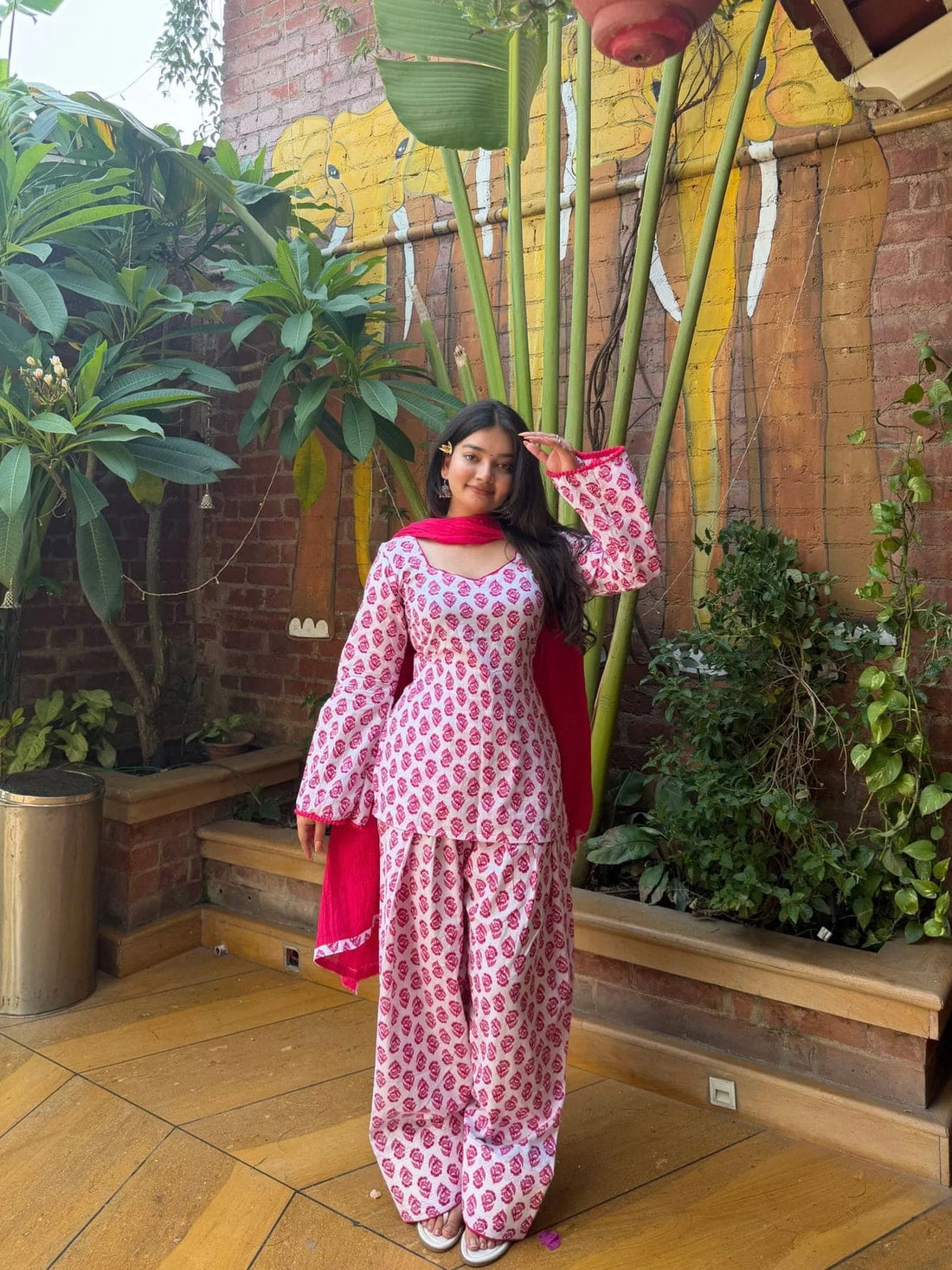Women Printed Kurta Palazzo Set