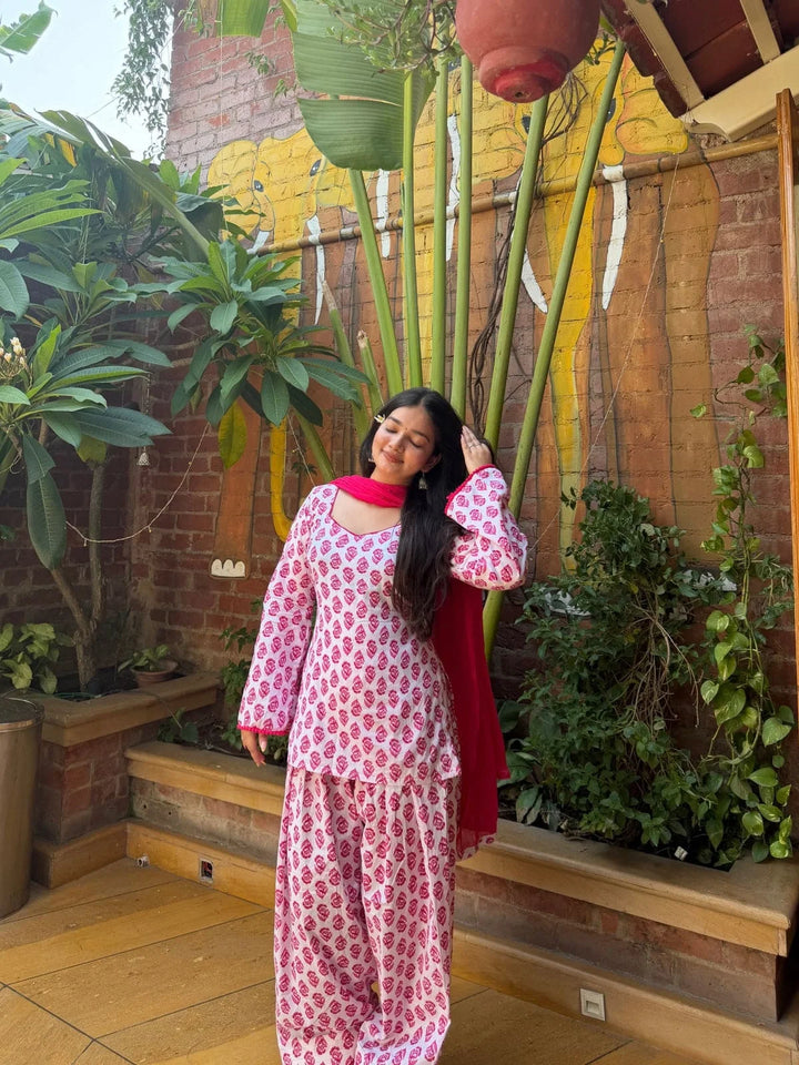 Women Printed Kurta Palazzo Set